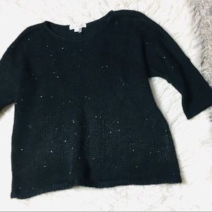 Simply Noelle Sweater Black Sequins Size Medium